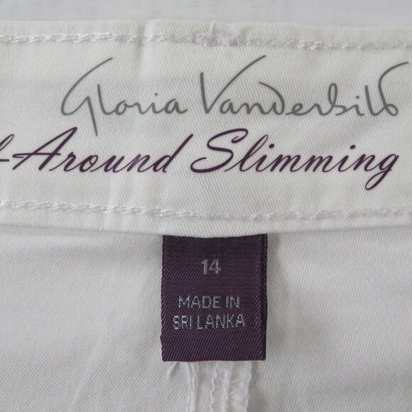 Gloria Vanderbilt Pleated Short Size 14 Vintage White Solid - Picture 5 of 6